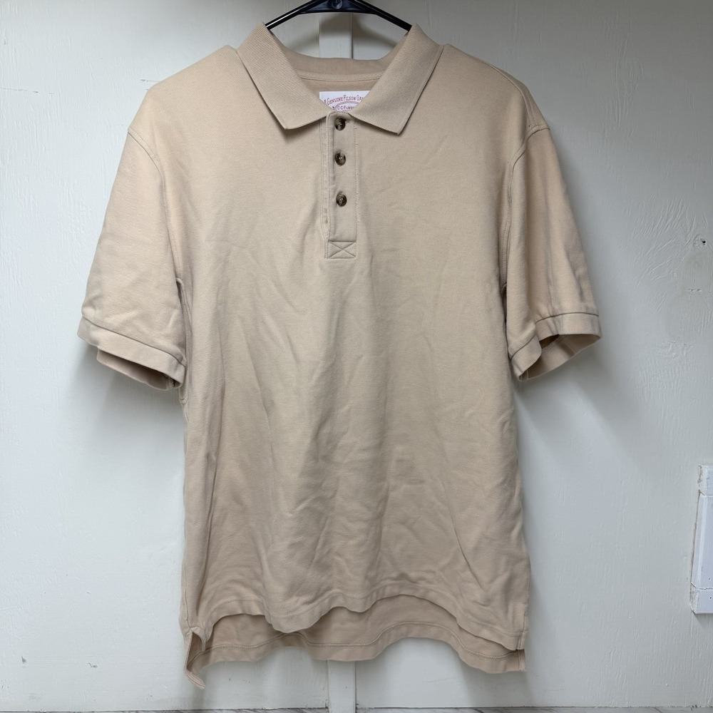 CC Filson Polo Shirt Mens Medium Tan Short Sleeve 100% Cotton 10104 TD